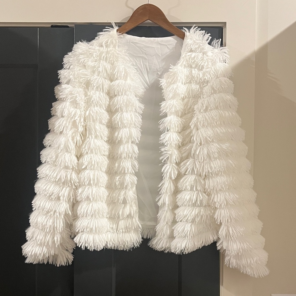 Open Front Faux Fur/Teddy Jacket